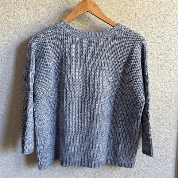 NWT J. Jill Heathered Blue Knit Sweater 3/4 Sleeve Women’s Size Small - Picture 2 of 7